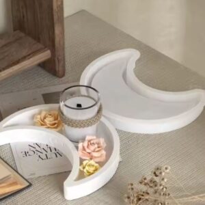 Eid Mubarak Moon Star Ramadan Serving Tray Resin Silicone Molds Candle Holder Gypsum Storage Container DIY Craft Supplies
