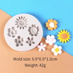 Fondant Cake Baking Silicone Molds Flower Shape Daisy Decoration Chocolate Candy Molds for Candle Making