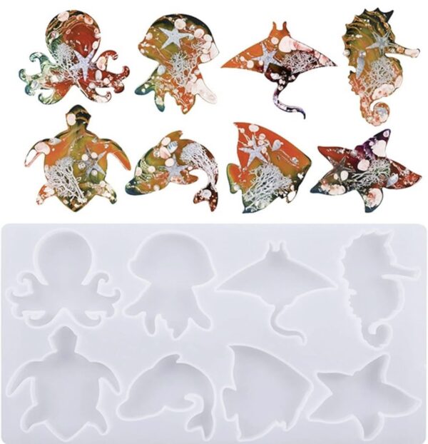 Sea Animals Mould For Candle Making 8pcs